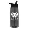 Garyline® Flair Tritan® Bottle with Flip-Straw Lid - 26 oz. - Transparent smoke